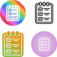 Memo pad with checklist Vector Icon