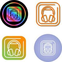 Headphones Square Vector Icon