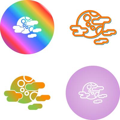 Cloudy Night Vector Icon