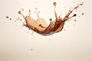 AI generated splash of chocolate on a white background. 3d rendering, 3d illustration. photo