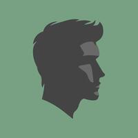 Man Head Logo Silhouettes. With Flat Side Face Design. Isolated Vector Icon