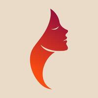 beauty logo vector template. woman silhouette vector icon illustration