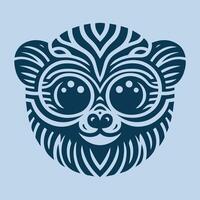 Illustration vector graphic of tarsier pattern design. Perfect for traditional company logo design.