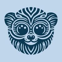 Illustration vector graphic of tarsier pattern design. Perfect for traditional company logo design.