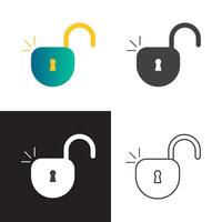 Illustration vector art of padlock icon set. Perfect for security icon design.