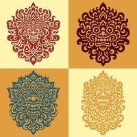 Illustration vector art of Barong Bali Illustration Pattern. Perfect for traditional company logo design.