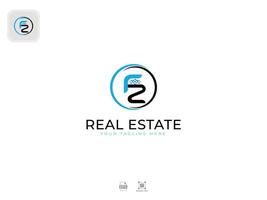 Alphabet F, Z  Modern Letter Real Estate Logo vector