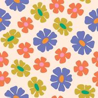 Retro Floral Pattern Abstract Flowers Background Spring Floral Seamless Pattern vector