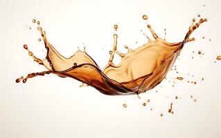 AI generated Orange liquid splash isolated on white background. 3d rendering, 3d illustration. photo