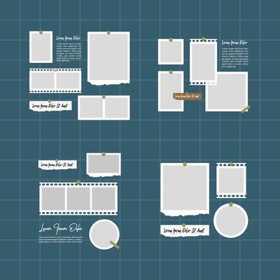 Pictures or photos frame collage abstract photo frames and digital photo wall template