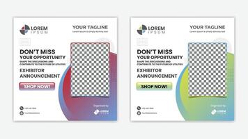 Unique Editable modern Social Media banner Template - Promotional web banner for social media vector