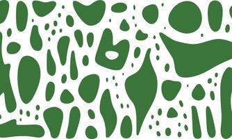 Simple Pattern of Organic Shapes in Dark Green on a White Background, Vector Graphics. In the Style of Midcentury Modern Graphic Design, Matisse Cutouts, and Botanical Prints