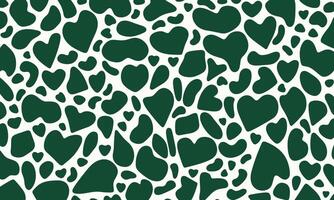 Simple Pattern of Organic Shapes in Dark Green on a White Background, Vector Graphics. In the Style of Midcentury Modern Graphic Design, Matisse Cutouts, and Botanical Prints