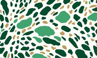 Seamless Pattern of Green and White Abstract Shapes, Resembling Spots or Leopard Print, With a Light White Background. The Design Incorporates Emerald Greens and Whites vector