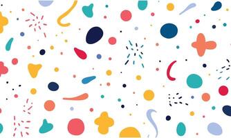 Simple Colorful Line Pattern, Simple Lines, Dots and Question Marks on a White Background, Simple Shapes in a Cute Style in the Style of Flat Design With Colorful Elements vector