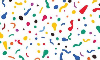 Seamless Pattern, White Background, Colorful Sprinkles and Question Marks, 1980s Style, Simple Design, Flat Vector, Simple Shapes, Simple Lines, in the Style of 80s vector