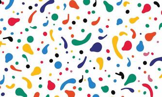 Seamless Pattern, White Background, Colorful Sprinkles and Question Marks, 1980s Style, Simple Design vector