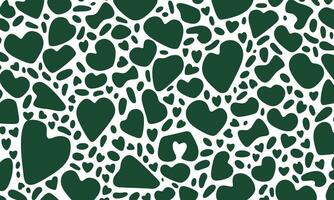 Simple Pattern of Organic Shapes in Dark Green on a White Background, Vector Graphics. In the Style of Midcentury Modern Graphic Design, Matisse Cutouts, and Botanical Prints