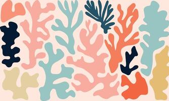 minimalista vector Arte de matisse separar formas para corales en apagado colores, mínimamente edición el original texto. matisse en el estilo de Matisse. No chino caracteres fueron presente a eliminar