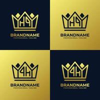 Letters HQ and QH Home King Logo Set, suitable for business with HQ and QH initials vector