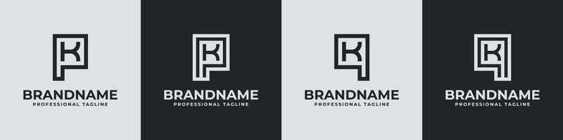 Modern Initials PK and QK Logo, suitable for business with PK, KP, QK, or KQ initials vector