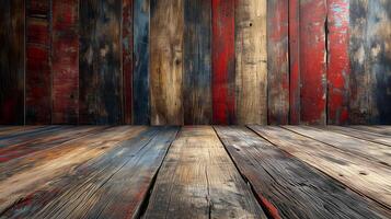AI generated Empty wooden table for rustic background photo