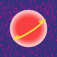 UFO give signal ray to the unnamed planet with pink background.  The vector is suitable to use for future illustration and technology poster background.