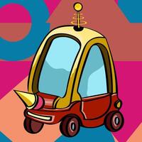 Car transportation futuristic illustration with shapes background. The vector is suitable to use for future illustration and technology poster background.