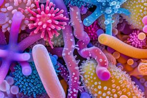 AI generated Diverse colorful abstract microbiome photo