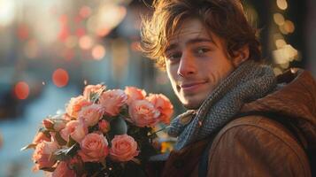 AI generated Gentlemen's Tribute. Blossoms of Appreciation photo