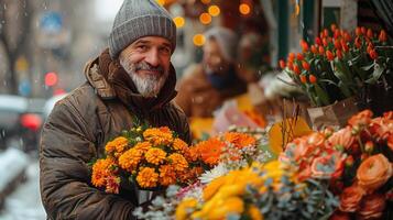 ai generado de caballeros tributo. flores de apreciación foto