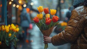 ai generado de caballeros tributo. flores de apreciación foto