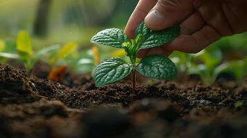 AI generated Green Growth. Urban Reforestation photo