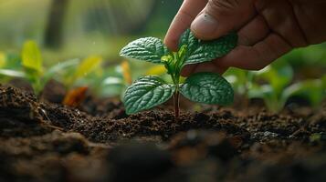 ai generado verde crecimiento. urbano repoblación forestal foto