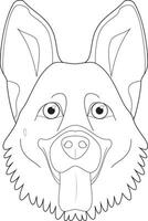 German Sheperd dog easy coloring cartoon vector illustration. Isolated on white background