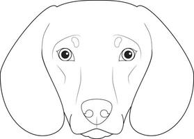 Dachshund dog easy coloring cartoon vector illustration. Isolated on white background