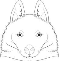 Schipperke dog easy coloring cartoon vector illustration. Isolated on white background