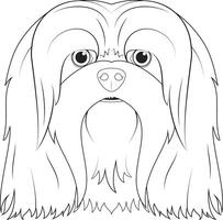 Lhasa Apso dog easy coloring cartoon vector illustration. Isolated on white background