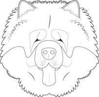 Chow Chow dog easy coloring cartoon vector illustration. Isolated on white background