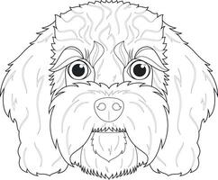 Cavoodle dog easy coloring cartoon vector illustration. Isolated on white background