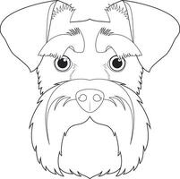 Schnauzer dog easy coloring cartoon vector illustration. Isolated on white background