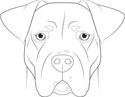 Argentinian Dogo dog easy coloring cartoon vector illustration. Isolated on white background