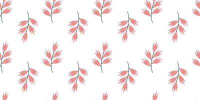 Flower seamless Pattern on white background. Spring floral repeating design for print. Flat summer vector texture. Botanical minimalistic ornament. Nature background for textile and wrapping.