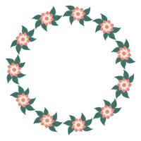 primavera minimalista floral guirnalda con Copiar espacio. mano dibujado marco con flores sencillo plano verano florecer decoración elementos para invitación tarjetas póster vector