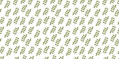 Minimalist Leafy seamless Pattern. Simple Organic texture for fashion print, fabric or wallpaper. Hand drawn leaves vector background. Elegant nature endless template.