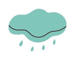 Rain Icon in flat style isolated on white background. Hand drawn Cloud symbol . vector