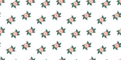 Flower seamless Pattern on white background. Spring floral repeating design for print. Flat summer vector texture. Botanical minimalistic ornament. Nature background for textile and wrapping