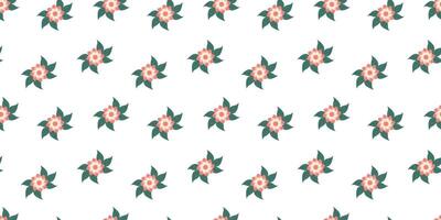 Flower seamless Pattern on white background. Spring floral repeating design for print. Flat summer vector texture. Botanical minimalistic ornament. Nature background for textile and wrapping