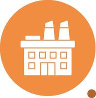 Factory Building Glyph Shadow Icon vector