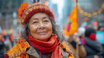 ai generado retratos de fortaleza. celebrando mujer foto